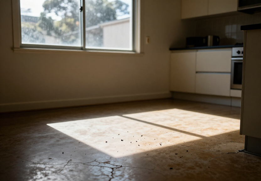 Cockroaches in a Greendale kitchen before treatment